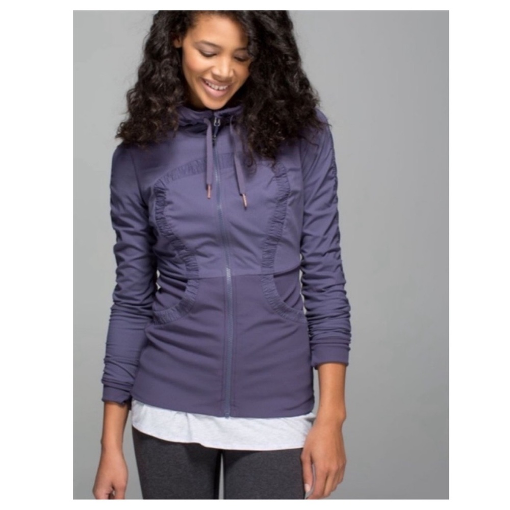 Lululemon Dance Studio Purple Reversible Jacket Nightfall Ruched Hooded
